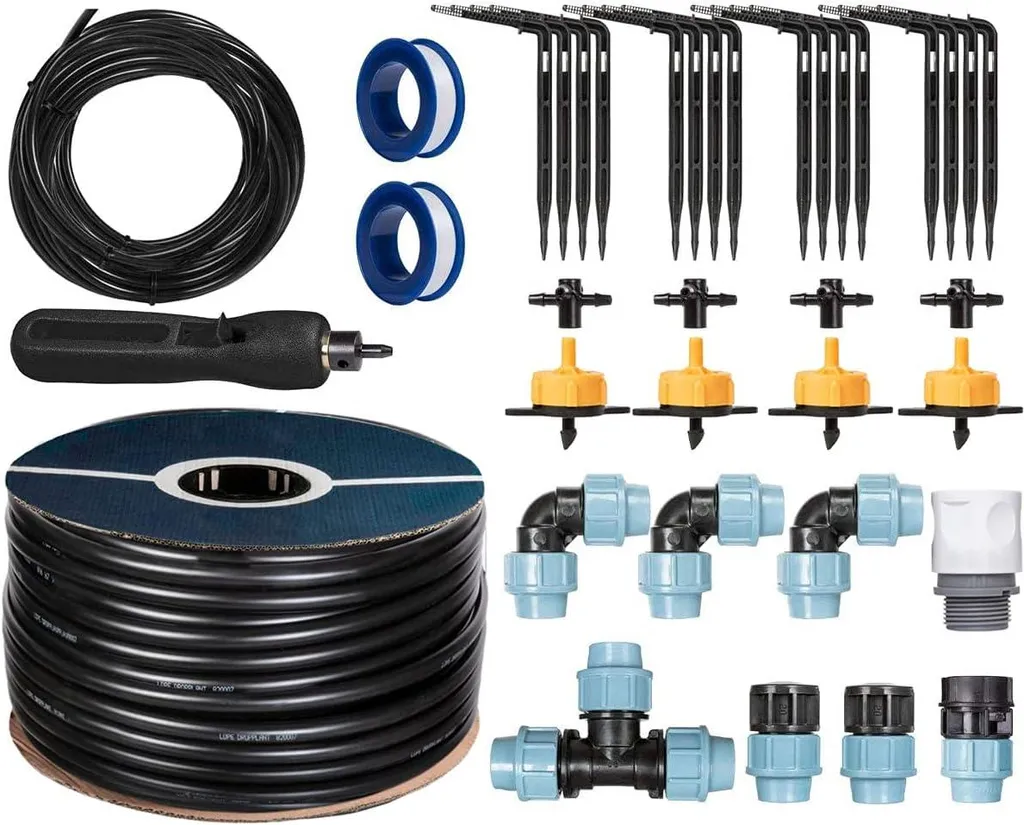 Kit irrigation serre avec tuyau LDPE 20 mm et 4 goutteurs 2l/h 30m