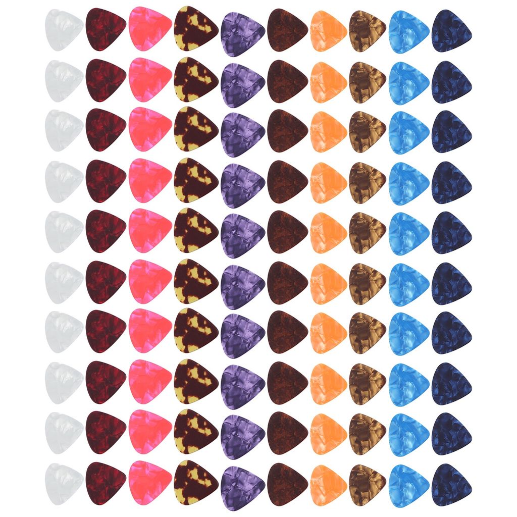 100Pcs Gitarre Picks bunte Zelluloid Finger Schutz Tool Saiteninstrument Supplies (0.96mm)