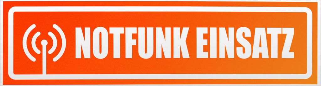 Kiwistar Notfunk Einsatz Piktogramm invertiert Magnetschild Schild magnetisch - 45cm Neonorange - Magnetfolie für Auto PKW Kfz