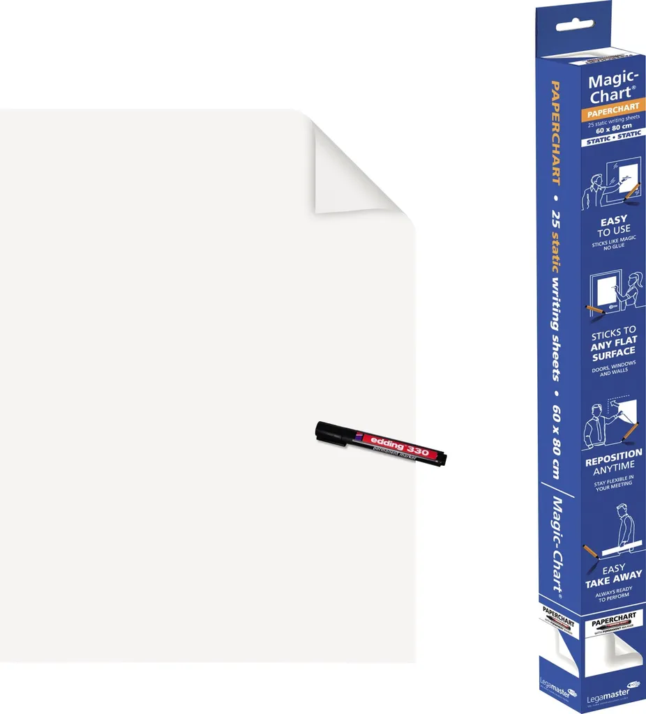 Magic-Chart Paperchart 60x80cm Legamaster : Écrivez sur Tous les Murs - 12