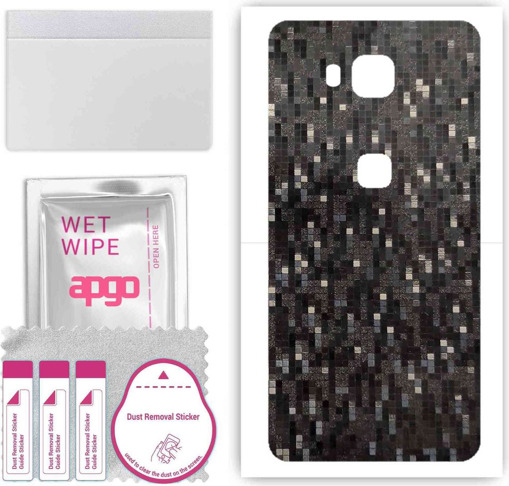 apgo Rückseite Schutzfolie, Skin, kompatibel mit Honor X5, Hinten Displayschutzfolie aus Vinylfolie, kratzfest, einfache Montage - Carbon Black Pixel