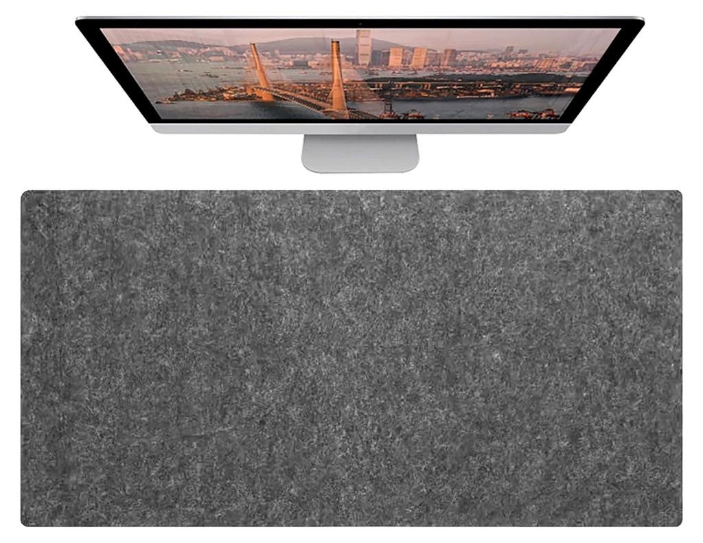 100x50cm Große Filz-Schreibtischunterlage, Rutschfeste Tastaturunterlage, Schreibtischzubehör für Zuhause und Büro(Dark Gray,100x50cm)