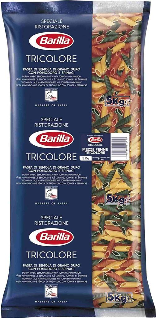 Barilla Mezze Penne Tricolori 5Kg Produktbild 