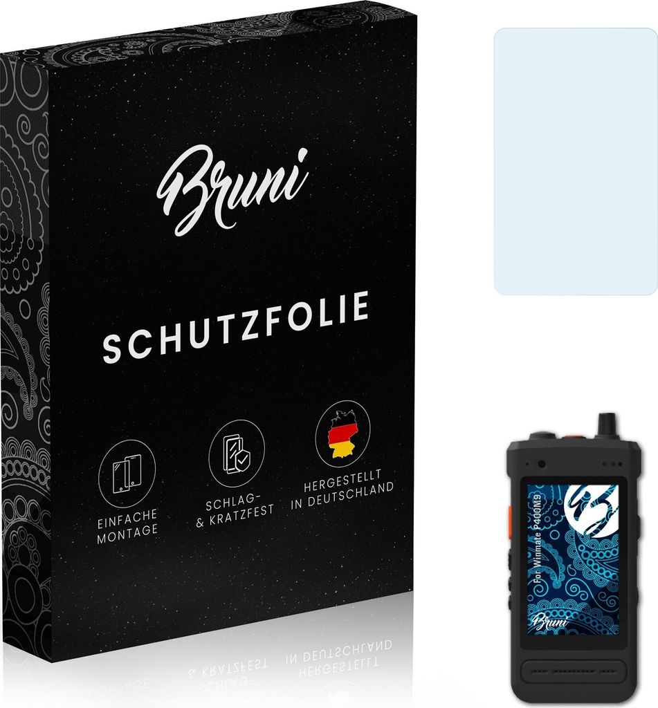 Bruni Basics-Clear 2x Schutzfolie kompatibel mit Winmate P400M9 Folie