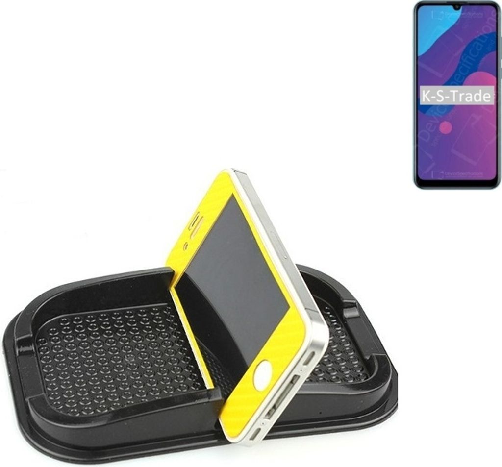 K-S-Trade Auto Anti Rutsch Matte Smartphone-Halter kompatibel mit Huawei Honor Play 9A Haft Pad Armaturenbrett Handy-Halterung Silikon
