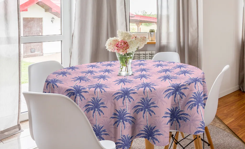ABAKUHAUS Tovaglia Jungle Palms 150cm - Arredo Tropicale Elegante