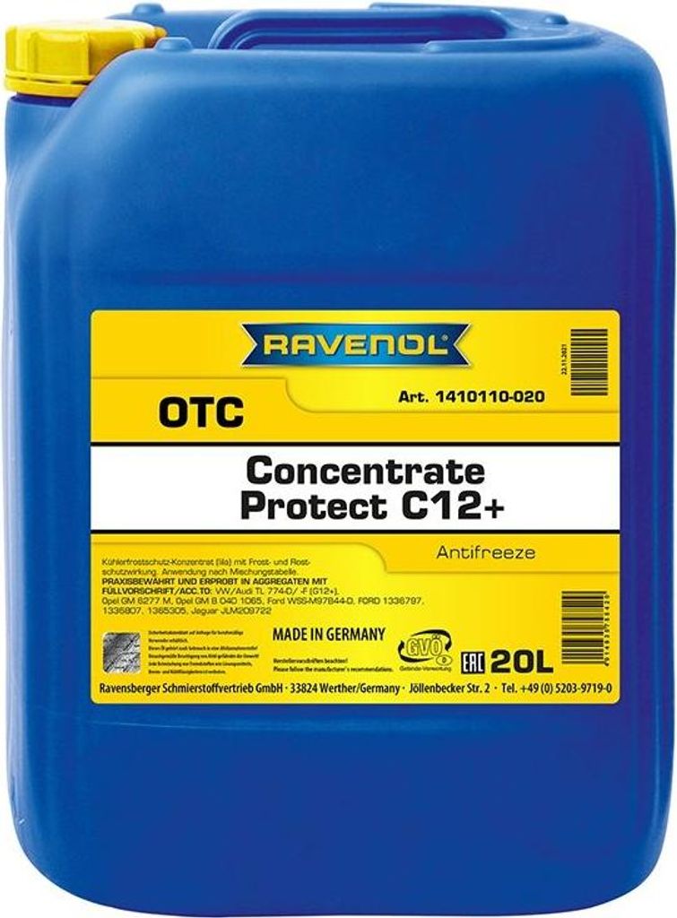 RAVENOL OTC Concentrate Protect C12+ Kühlmittel Kühlerfrostschutz 20L Violett Antifreeze Konzentrat G12+