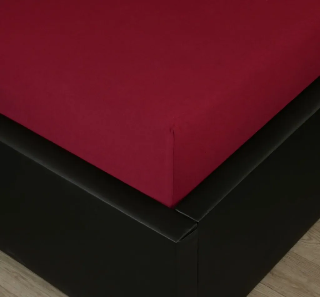 Lenzuolo in jersey con Spandex 220x200cm bordeaux - 2