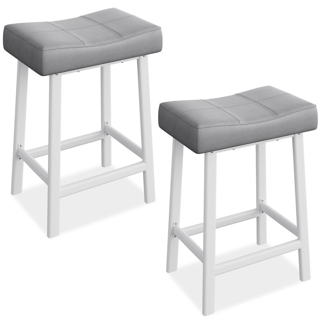 Barstoelen voor het keukenblok, met voetsteun. Grijs Productafbeelding 