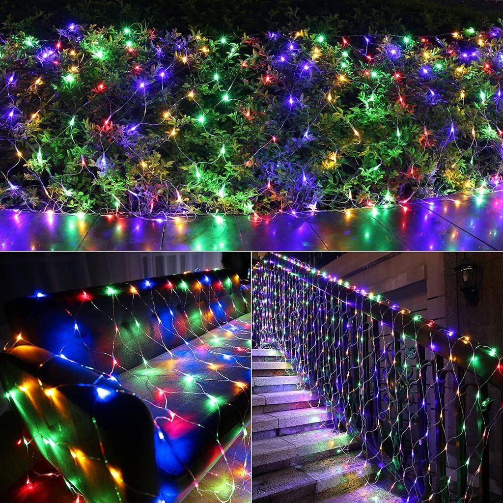2X2M 144LED Lichtervorhang Lichterkette 8 Lichtmodi