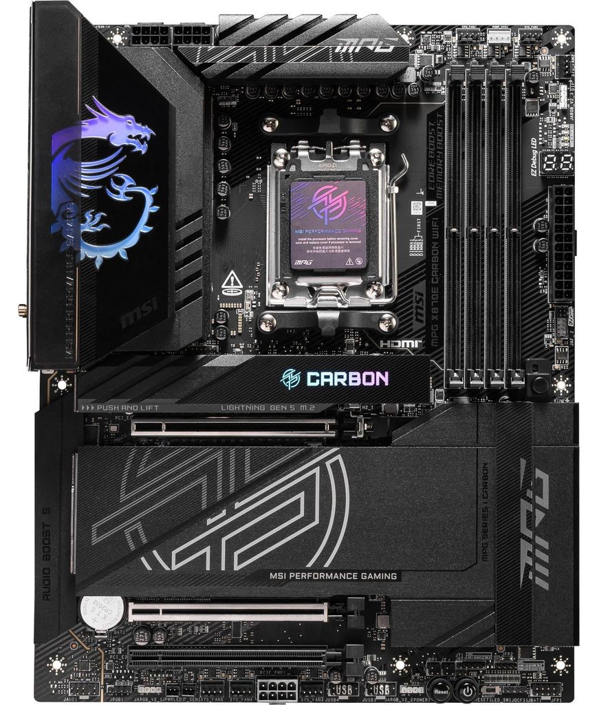 MSI MPG X870E Carbon WiFi            (X870E,AM5,ATX,DDR5) Produktbild 