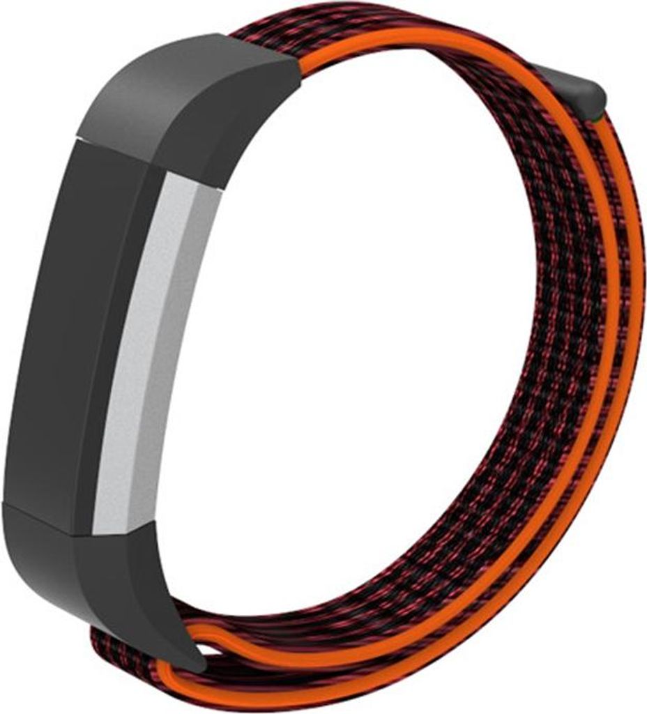 Armband für Fitbit Alta / Fitbit Alta HR - Nylon weich atmungsaktiv Sport - schwarz-pink
