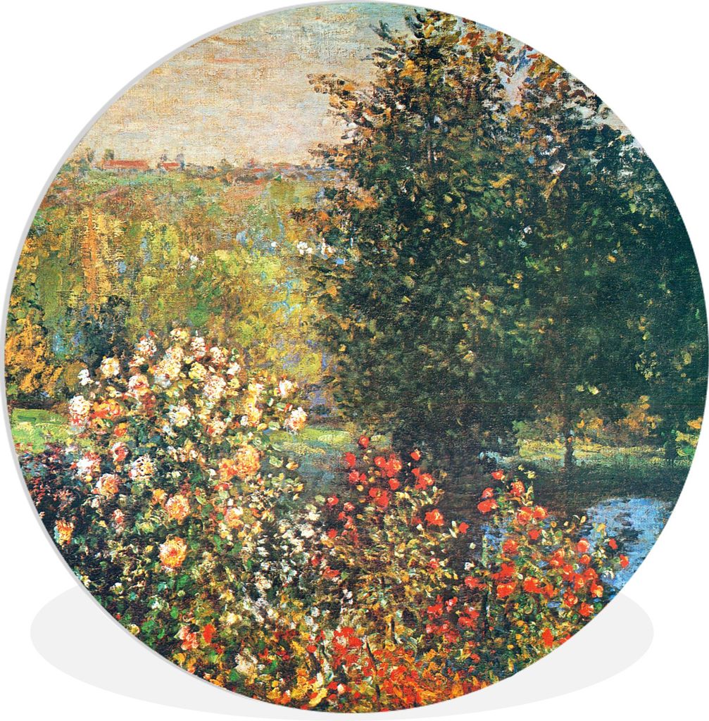 MuchoWow Rundes Wandbild - Runde Bilder Rosen im Garten der Hoshede in Montregon - Claude Monet Ø 60 cm Kreis Wanddekoration Kunststoff - Wandkr...