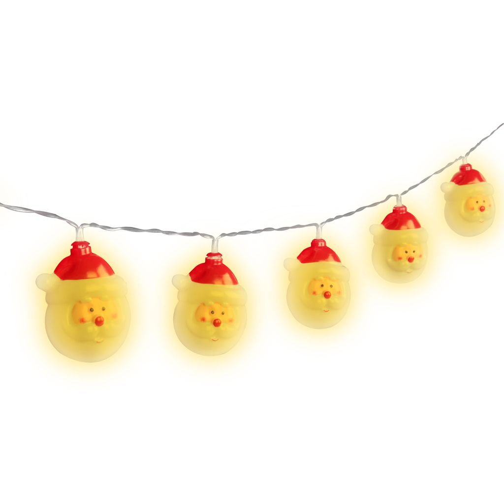 MasterLED LED Lichterkette Weihnachtsmann 1,6m - 10 LED - 2700K Warmweiß - batteriebetrieben - IP45 - Innen Deko - Weihnachtsbeleuchtung