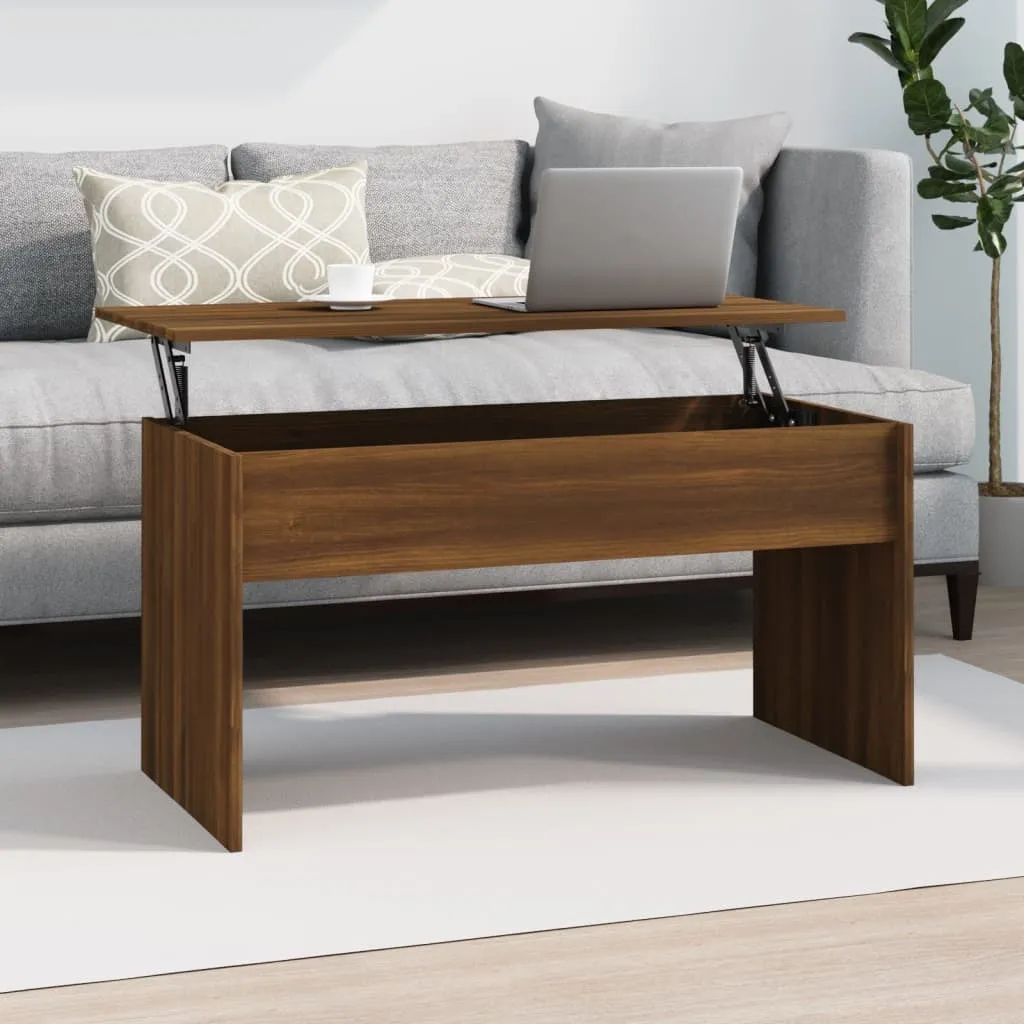 Table basse pour salon moderne chêne brun 102 cm pour apéritif convivial