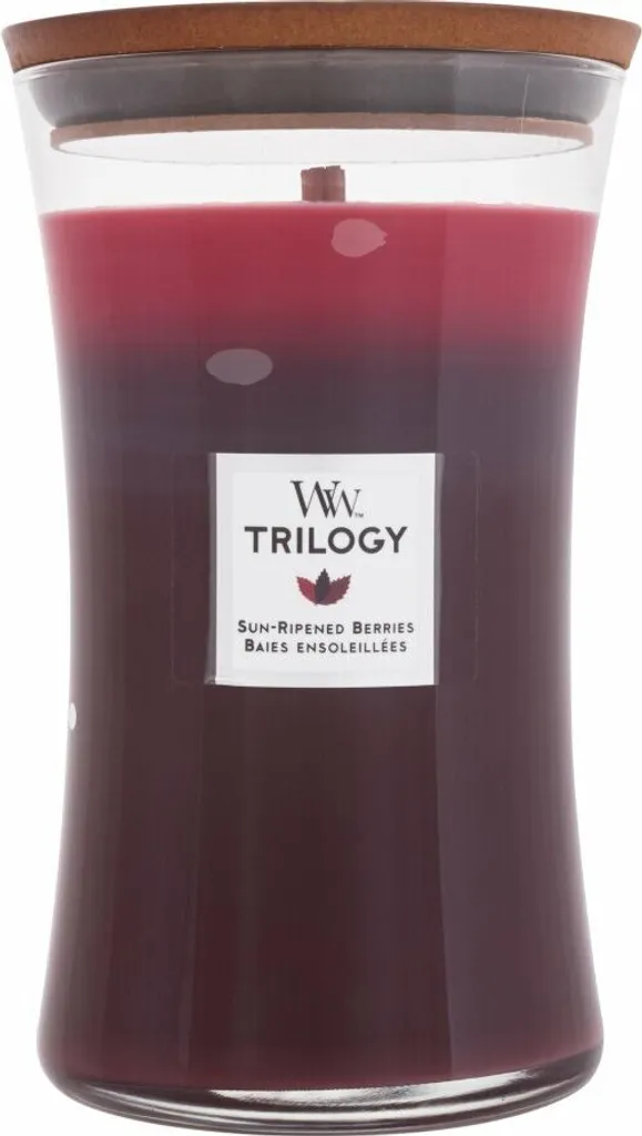 Bougie Woodwick Sun Ripened Berries 610g Crépitante Longue Durée 130h