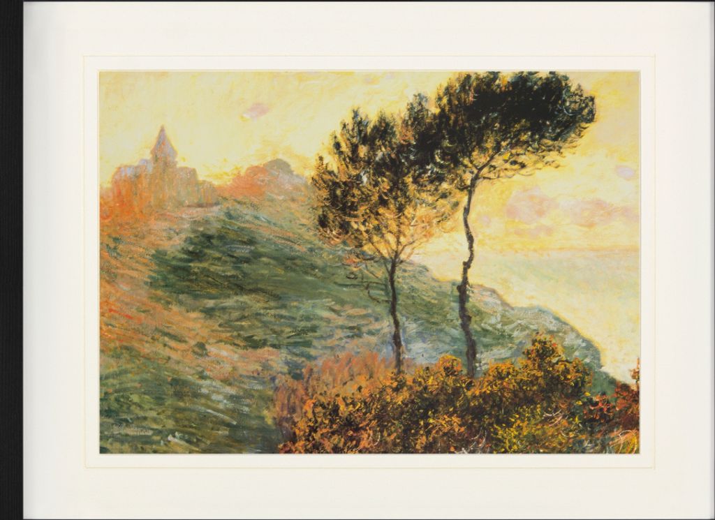 Claude Monet Gerahmtes Bild Mit Edlem Passepartout | Wand-Bilder | Im Bilderrahmen - Die Kirche In Varengeville, 1882 (60 x 80 cm)