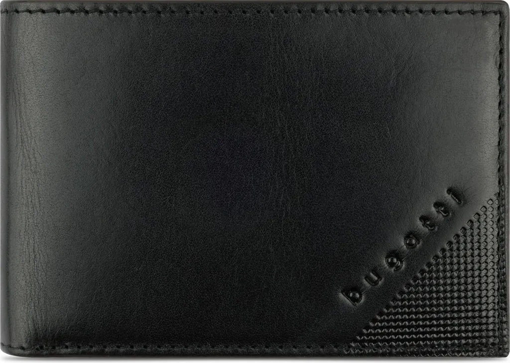 Porte-monnaie Bugatti Nobile : Fini les Poches Encombrées en Cuir Noir