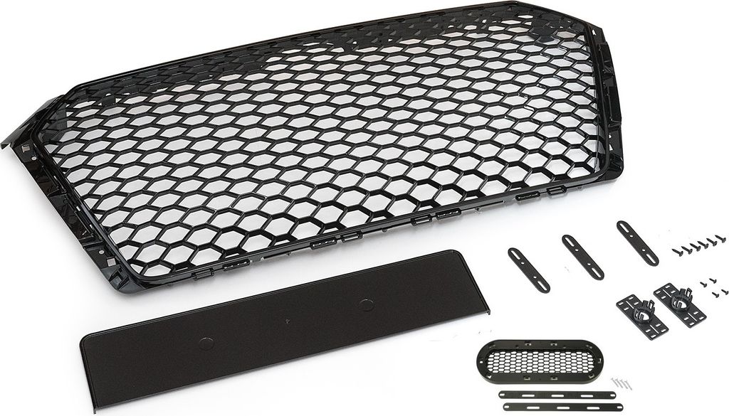 Kühlergrill Sportgrill Wabengrill Grill SCHWARZ GLANZ Produktbild 