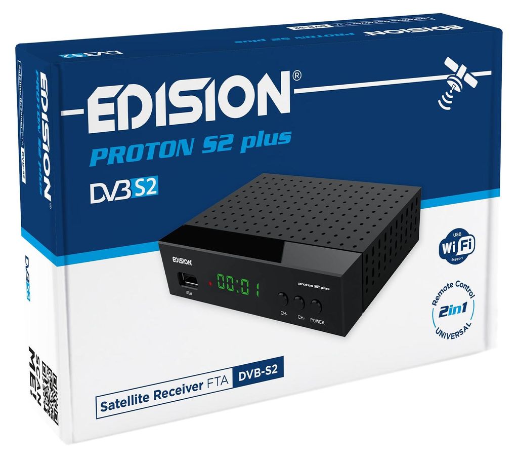 Edision proton S2 plus Full-HD satelitní přijímač schwarz Obrázek produktu 