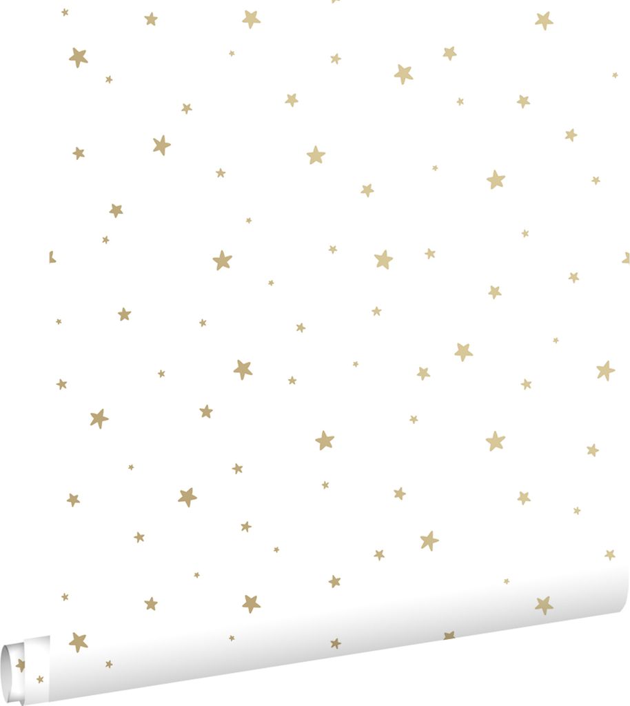 ESTAhome Tapete kleine Sterne Weiß und Gold 53 cm x 10.05 m Produktbild 