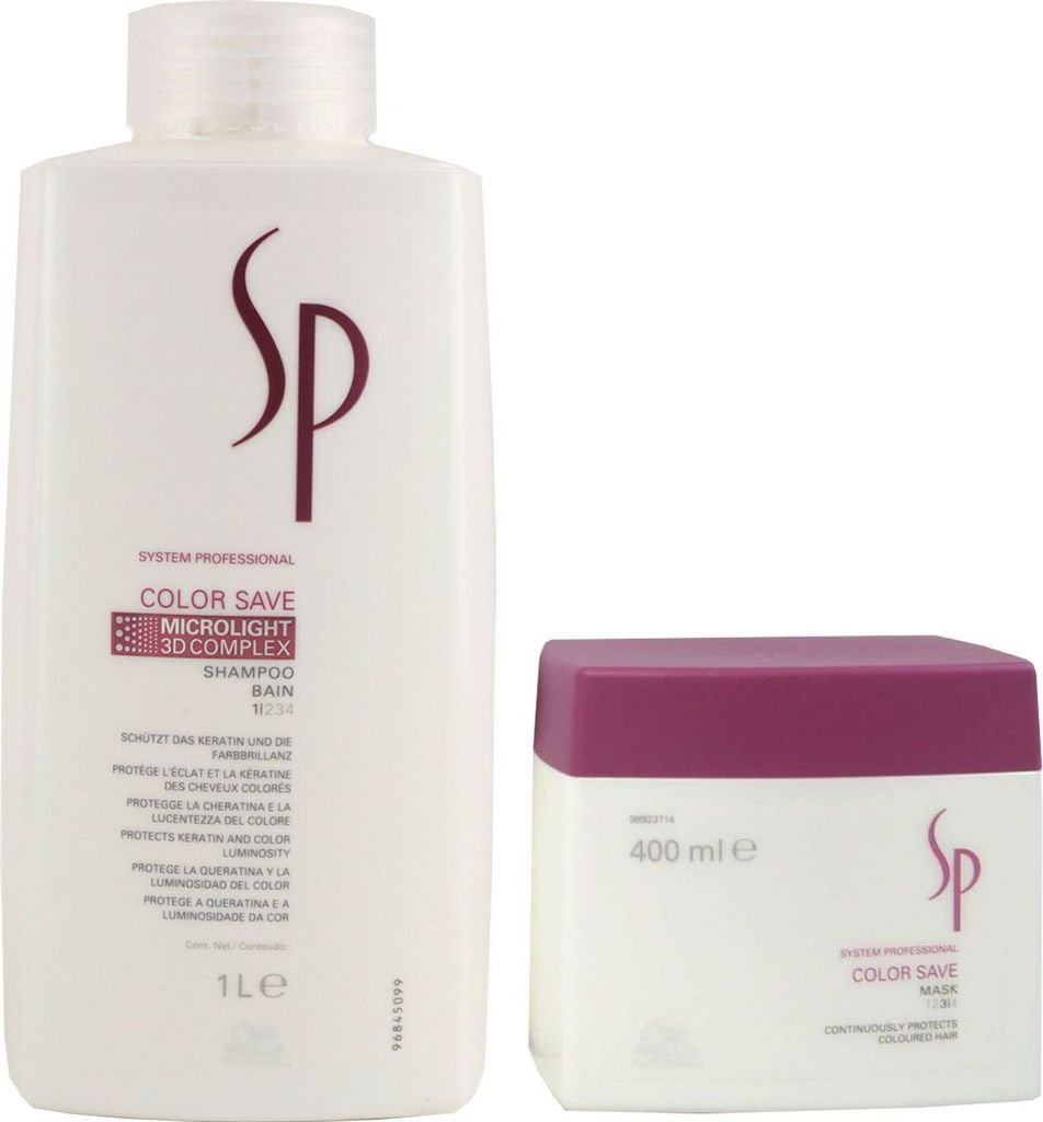 Wella SP Color Save Shampoo 1000 ml & 400 ml Haarmaske Set