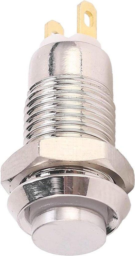 Drukknopschakelaar aus Edelstahl 8 mm für Klingelschild - Wasserfest und Selbstschließend - Startschalter - 3V - ohne Licht - langlebiges Material