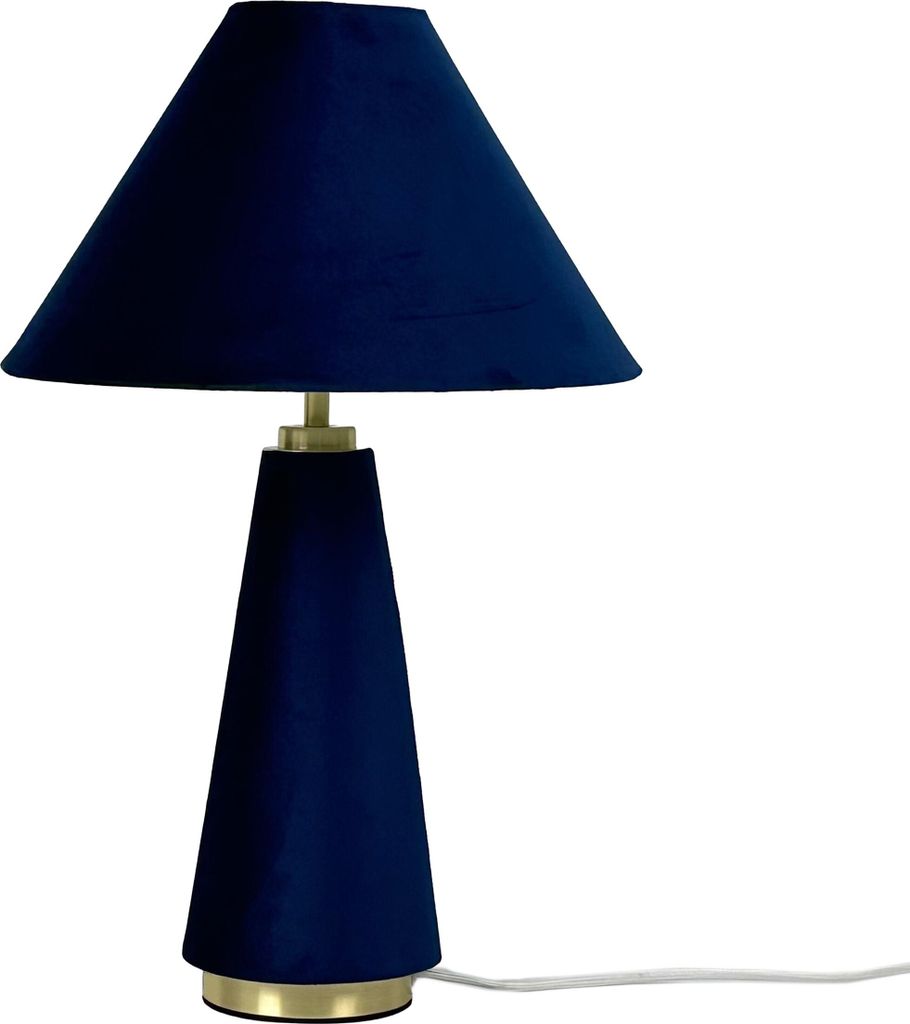Lampada da tavolo Relaxdays, paralume in velluto e base in Immagine del prodotto 