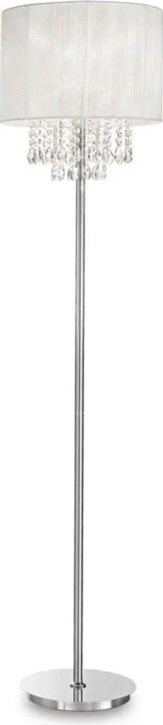 Lampadaire blanc OPERA cristal 1 ampoule - Luminaire chic pour salon