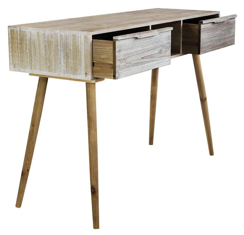 Petite console de rangement 2 tiroirs en bois pour optimiser l'espace - 4