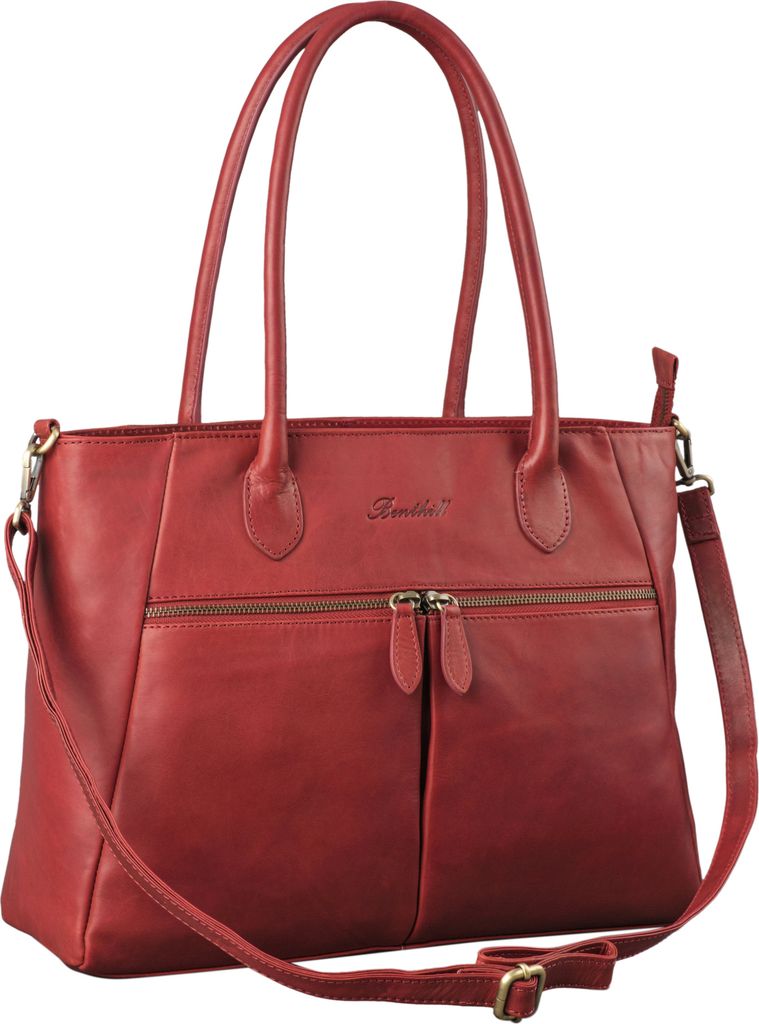 Benthill Damen Handtasche Leder - Hochwertige Ledertasche - Große Klassische Damentasche / Shopper - Elegante Umhängetasche - Schultertasche