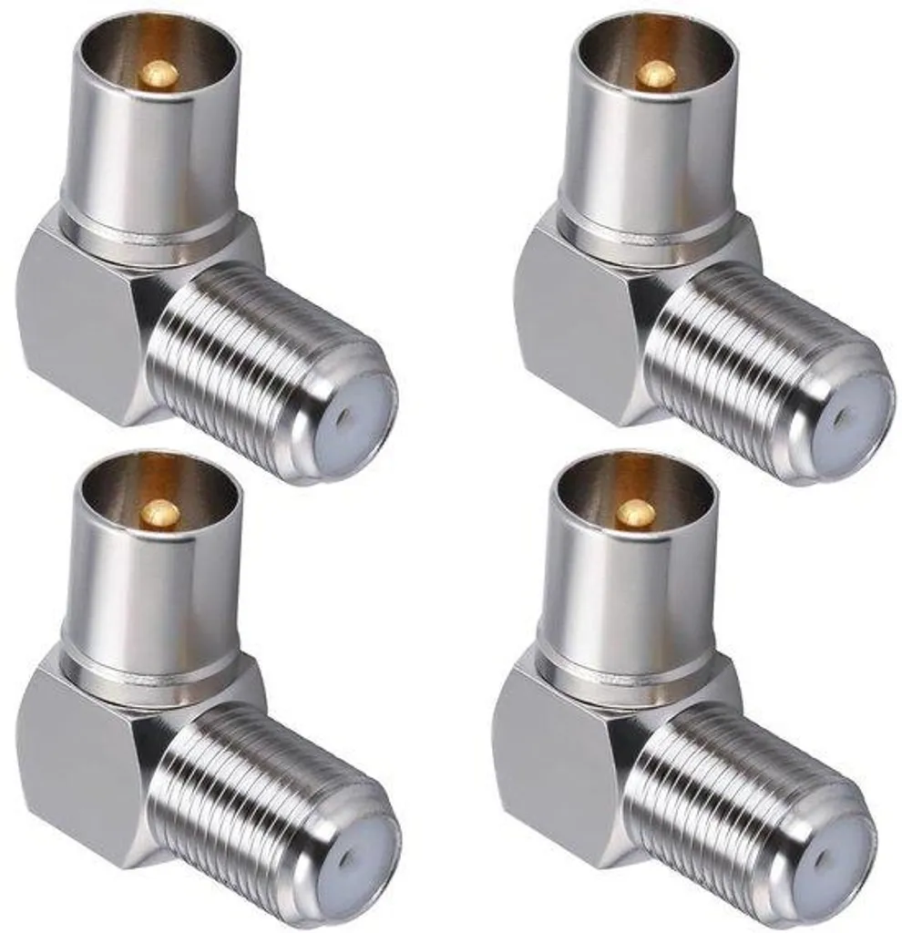 Adaptateur TV coaxial à 90 degrés mâle vers femelle coudé haute qualité