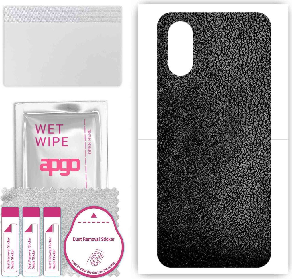 apgo Rückseite Schutzfolie, Skin, kompatibel mit Oppo A38, Hinten Displayschutzfolie aus Vinylfolie, kratzfest, einfache Montage - Schwarzes Leder