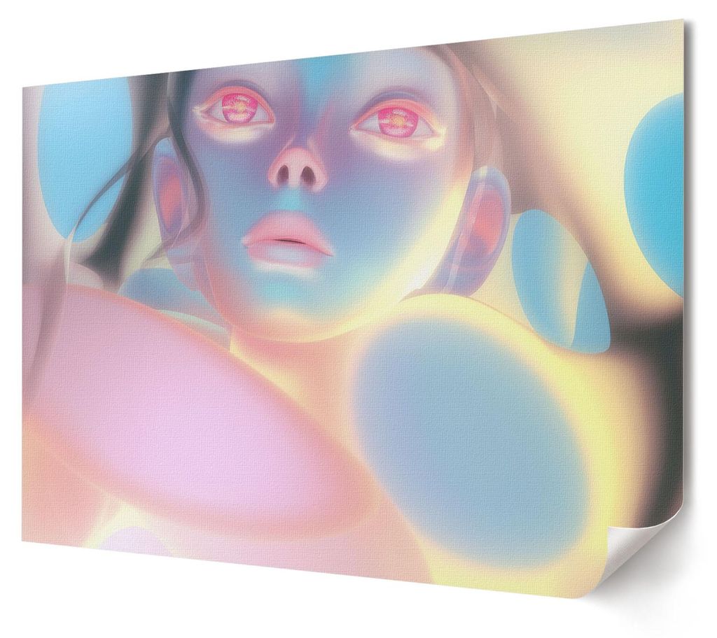 Futuristische Figur - Kunstdruck A4 - Illustration- Wandbild für Wohnzimmer Schlafzimmer & Flur, Modernes Poster Wanddeko, Ungerahmt