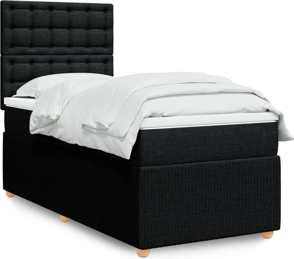 Maison Exclusive - Boxspringbett mit Matratze Schwarz 80x200 cm Stoff
