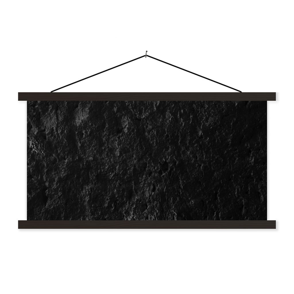MuchoWow Textilposter Schwarz - Weiß - Höhle - Stein - Natur 120x60 cm mit schwarzem Rahmen - Dekoration Schlafzimmer