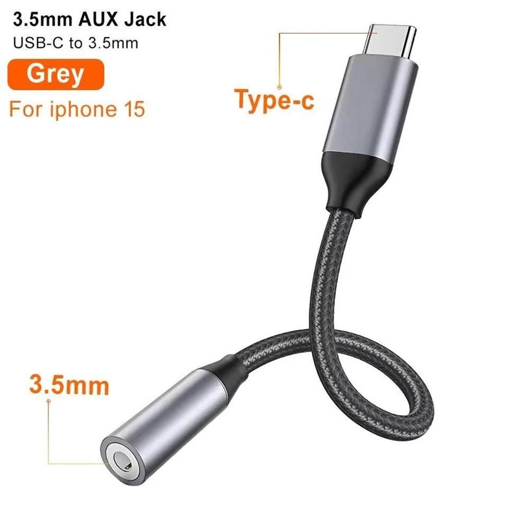 Adattatore USB-C Femmina A Jack 3.5 Mm Maschio – Cavo Audio In Metallo Con Nucleo In Rame, Per Cuffie, Chiamate E Musica Su Telefono E Tablet