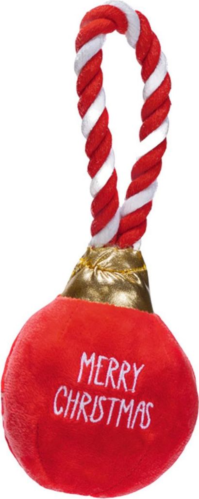 Beeztees Hundespielzeug Xmas Baumkugel Jingle Plüsch rot