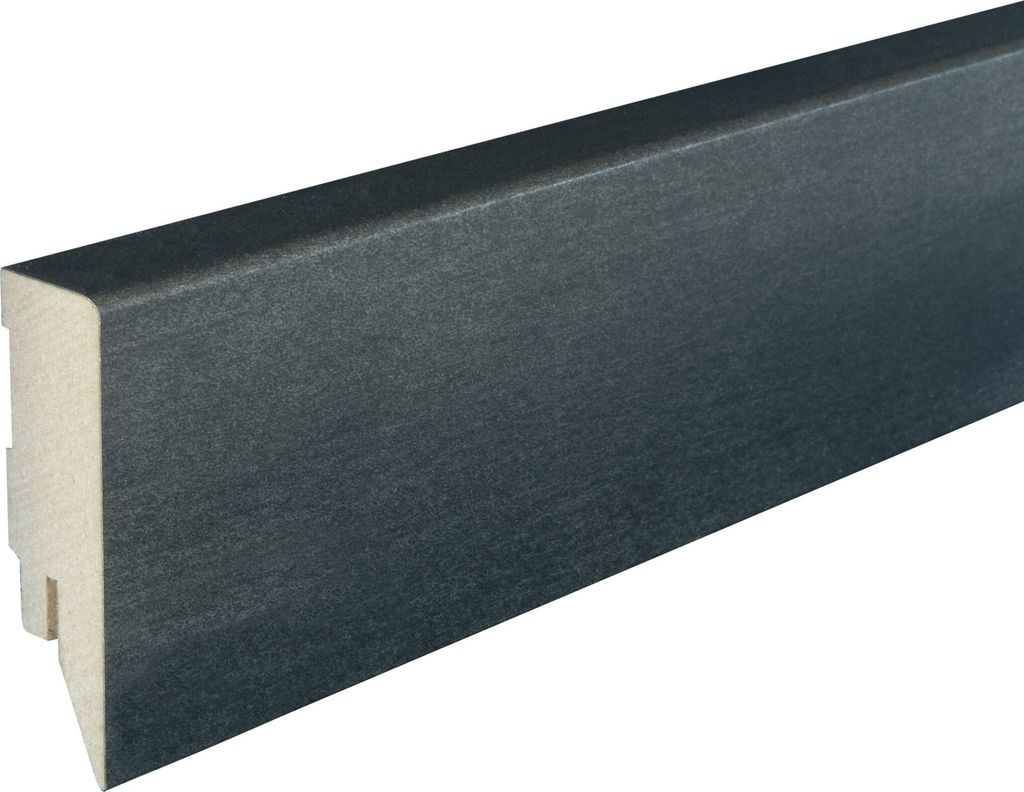 Kosche | Sockelleiste | Topline | MDF | 16 x 58 x 2500 mm | Grau | Fußleiste | Hochwertig | Robust