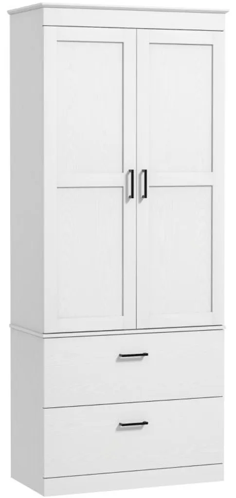 Meuble de rangement blanc pour cuisine ou salon avec tiroirs larges