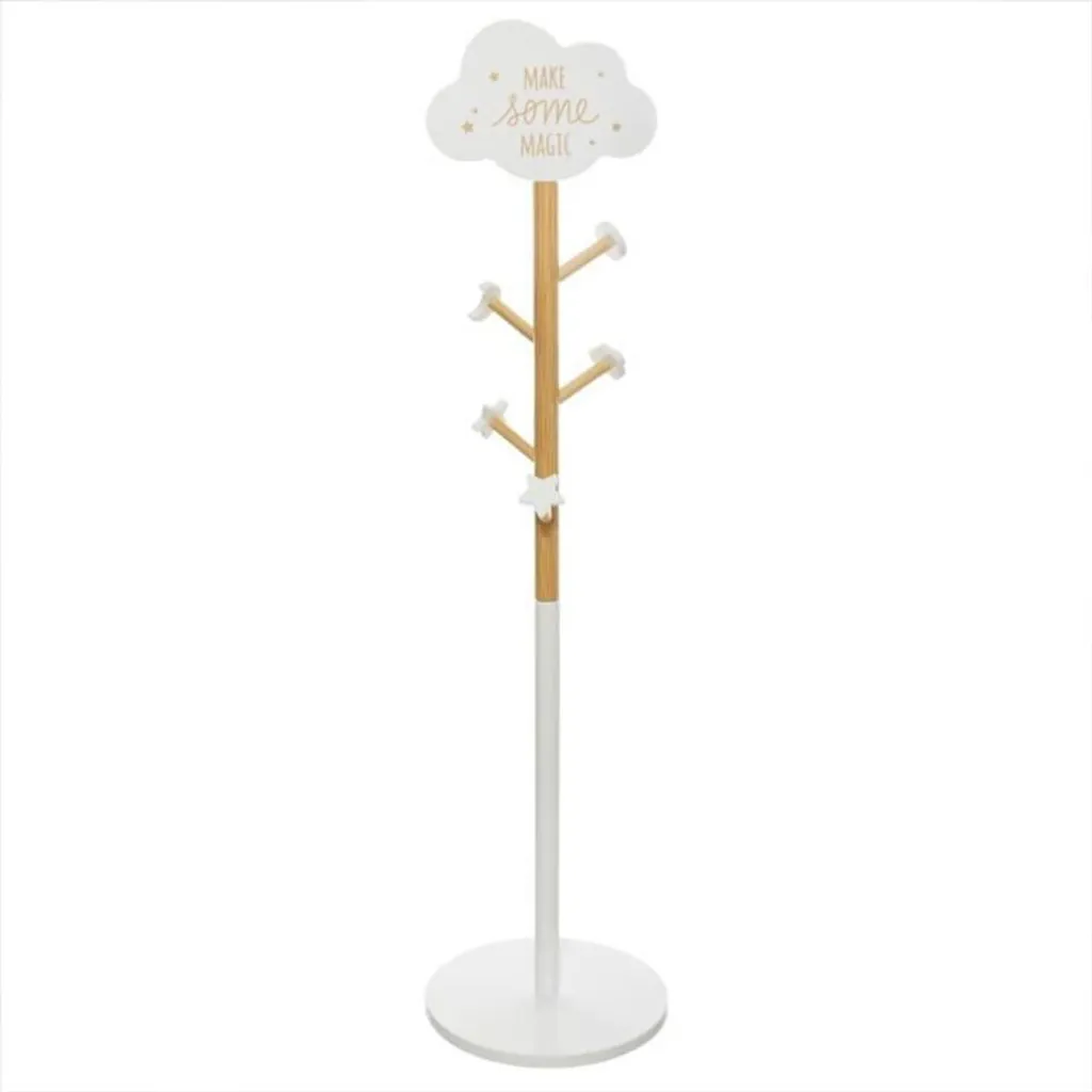 Porte-manteau Nuage Blanc en Bois - Patère Murale Décorative pour Enfant