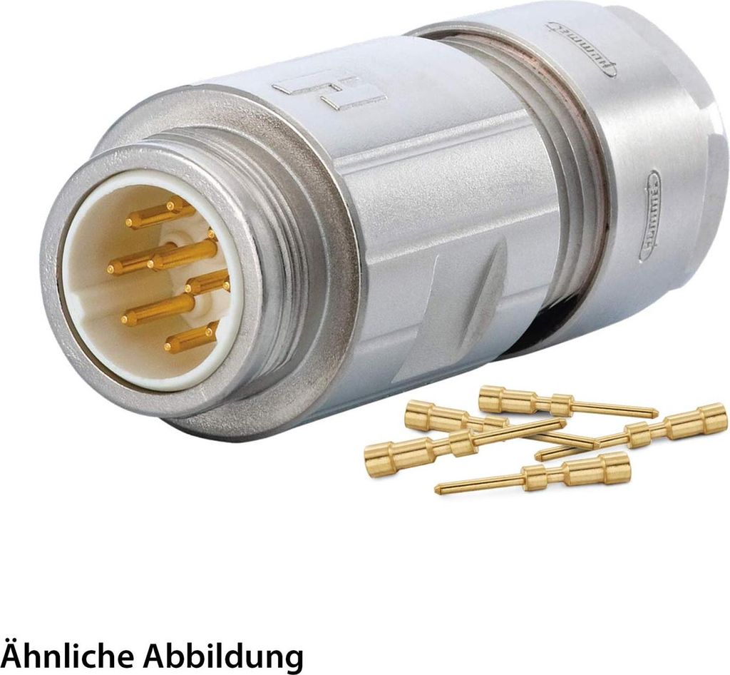 HUMMEL SET inkl. Kontakte M16 Kupplungssteckverbinder, Crimpeinsatz gerade Polzahl 15-pol. 3+12, Stift Kabelabgang