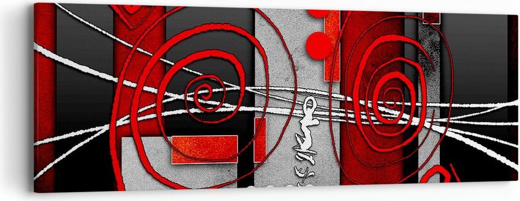 Bild auf Leinwand - Leinwandbild - Grafik geometrische figuren kreis - 90x30cm - Wand Bild - Wanddeko - Leinwanddruck - Bilder - Kunstdruck - Leinw...