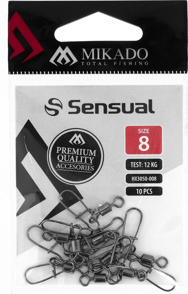 Mikado Fastlock Snaps mit Wirbel ( Größe 22 / 5Kg - Größe 6 / 18Kg