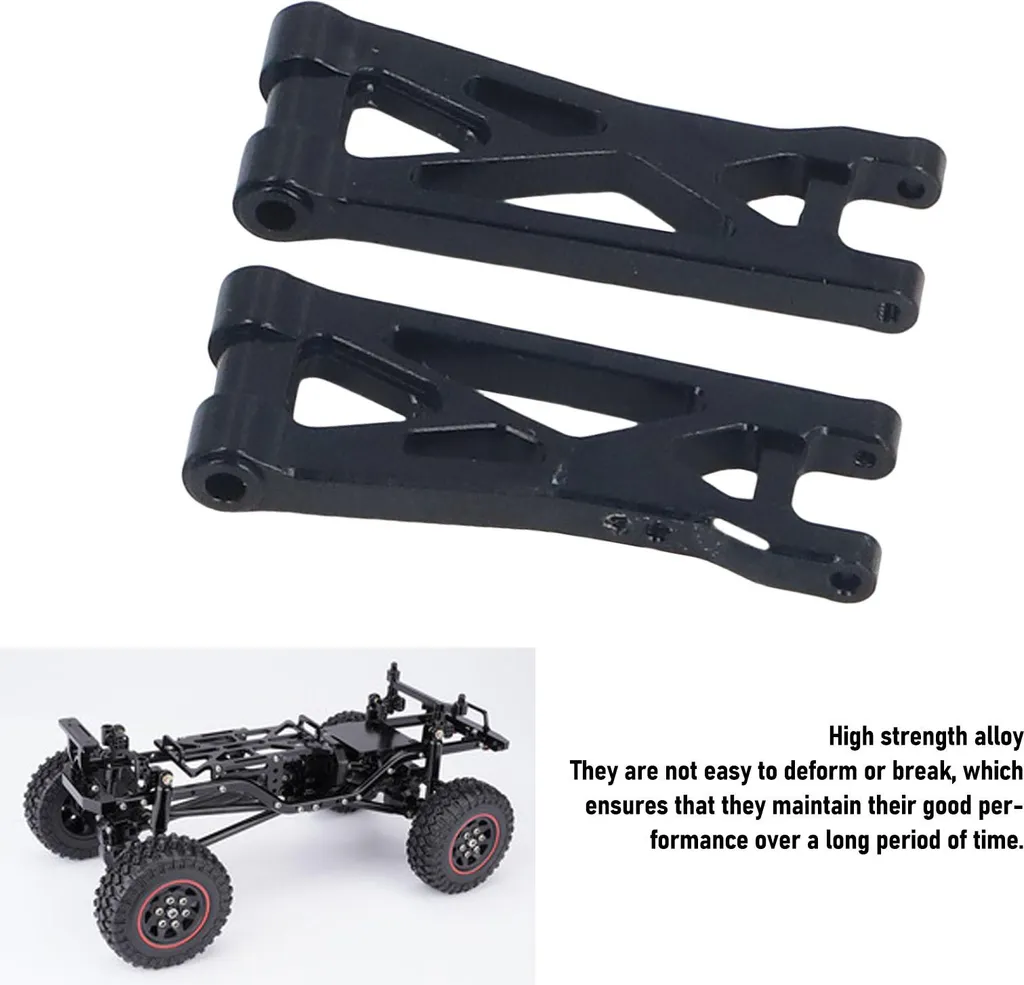 Kit 2pz Bracci Sospensione 1/24 RC Lega Nera - Ricambio Rinforzato - 4