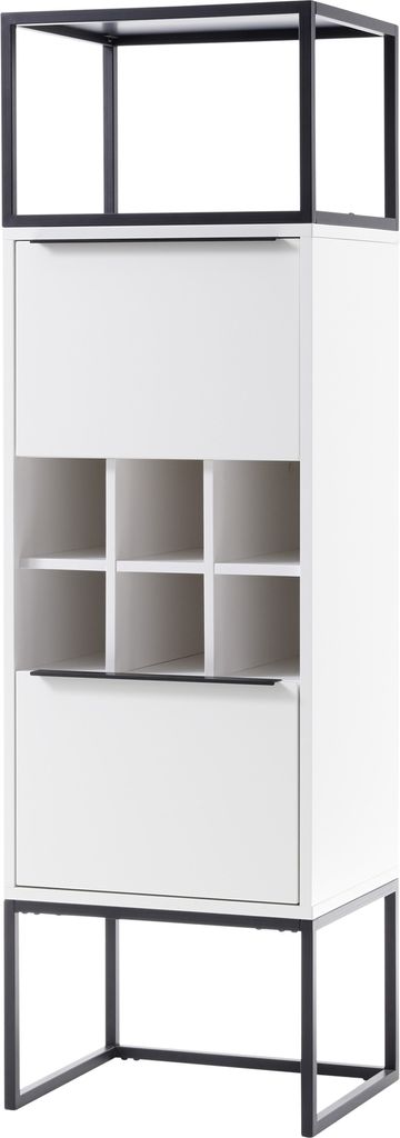 Stauraumschrank "LILLE" aus Holzwerkstoff in weiß. Abmessungen (BxHxT) 50x165x40 cm