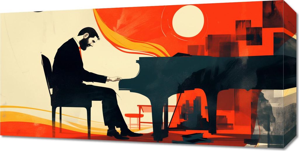 Bild 60x30cm Pianist