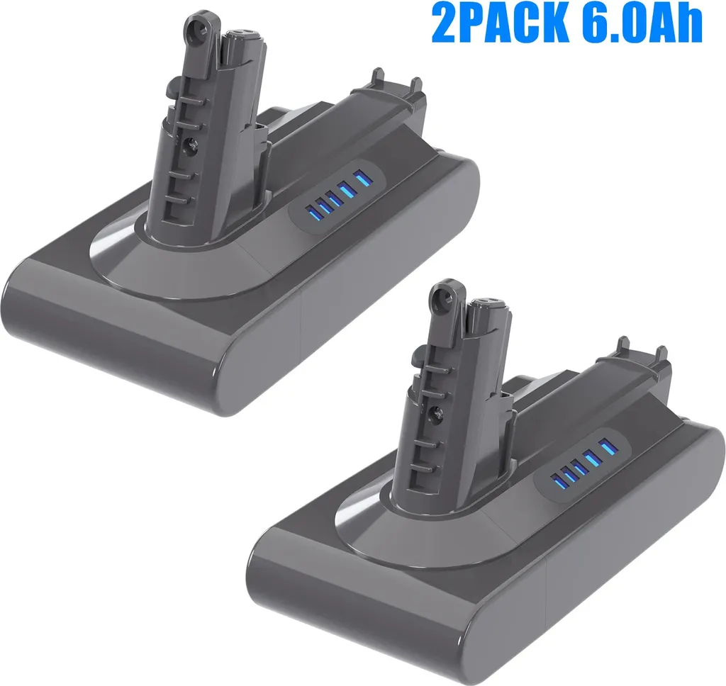 Batterie pour V10 de 6000mAh, Lot de 2 Pack Haute Capacité de Rechange