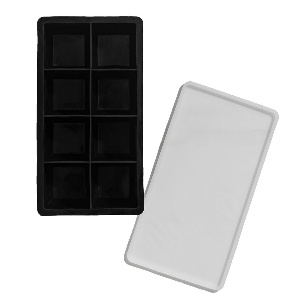 2x Eiswürfelform 3,5 cm Silikon Eiswürfel Eiswürfelbehälter Eisbehälter schwarz 