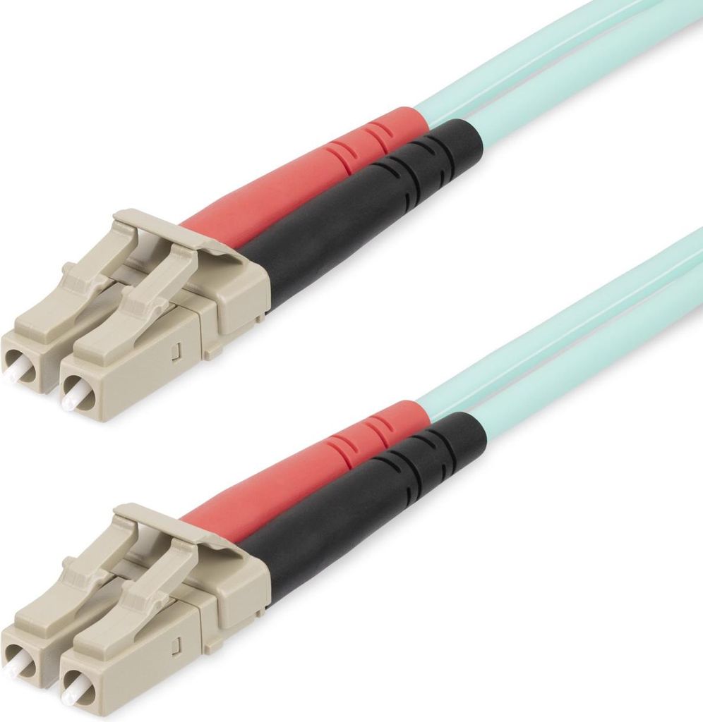 StarTech.com 20m (65ft) LC/UPC to LC/UPC OM4 Multimode Fiber Optic Cable, 50/125μm LOMMF/VCSEL Zipcord Fiber, 100G Networks, Low Insertion Loss, L...